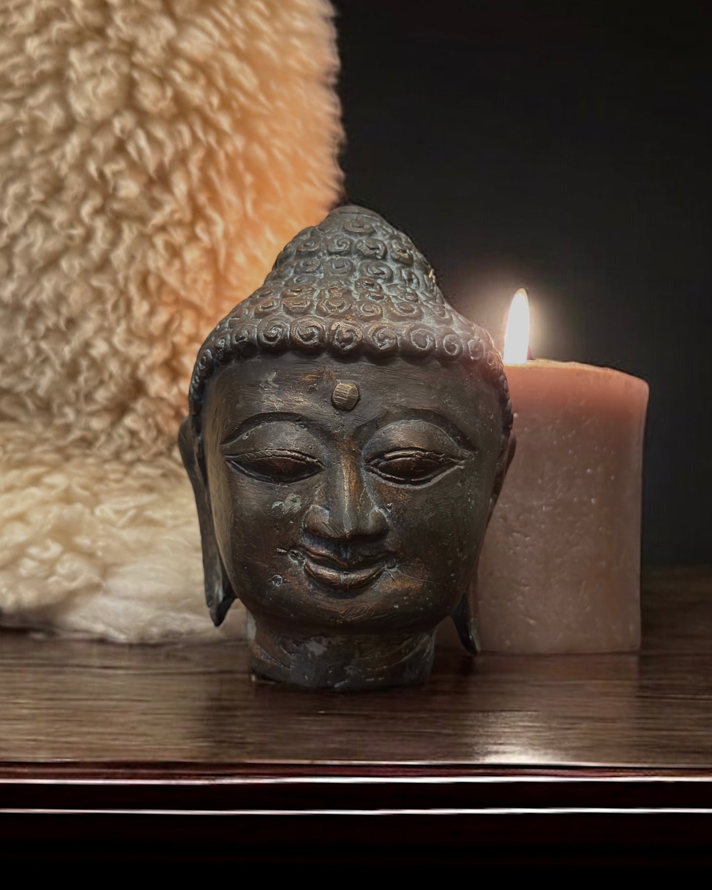 Burmese Bronze Buddha Head