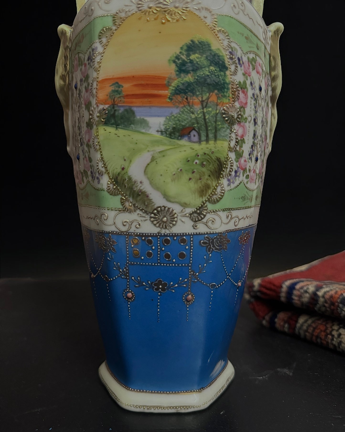 Antique Japanese Hand-Painted Nippon Vase (c. 1891–1921)