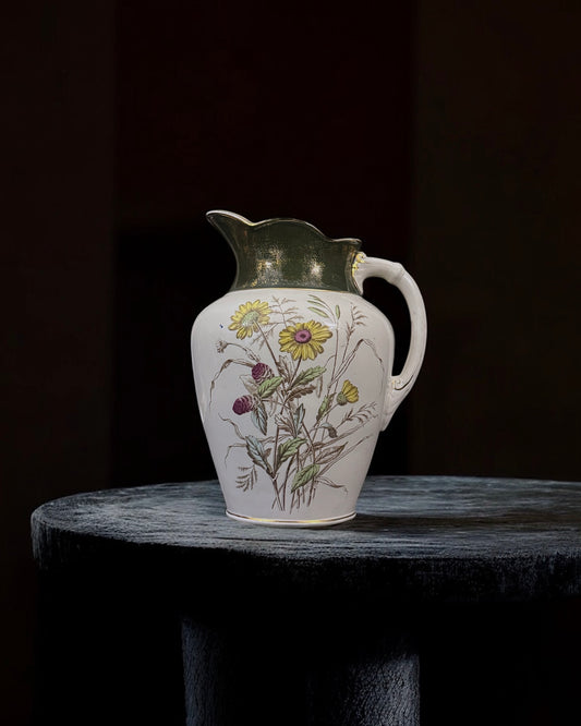 19th Century Victorian Staffordshire Jug - Edwards & Sons, Vernal Pattern