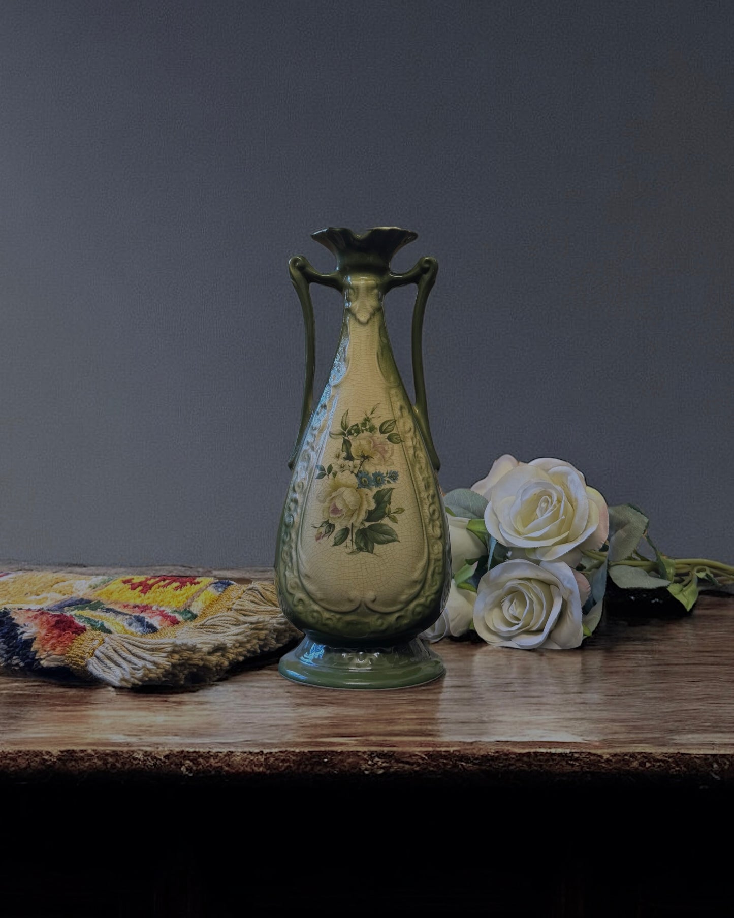 Rockingham-Revival English Earthenware Vase, Early-Mid century (c. 1930-1950)
