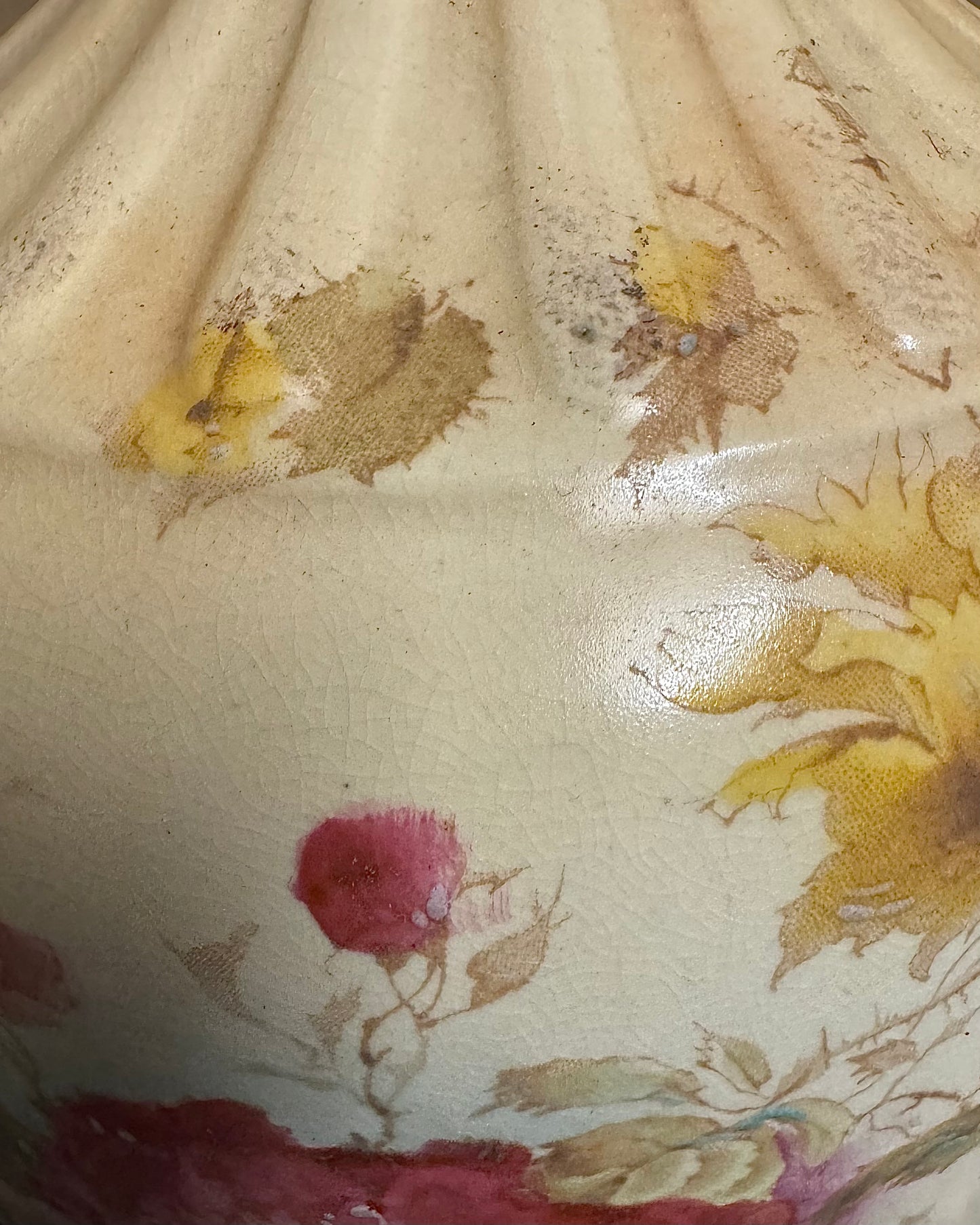 19th Century Victorian Hand-Painted Earthenware English Vase, c.1870-1890