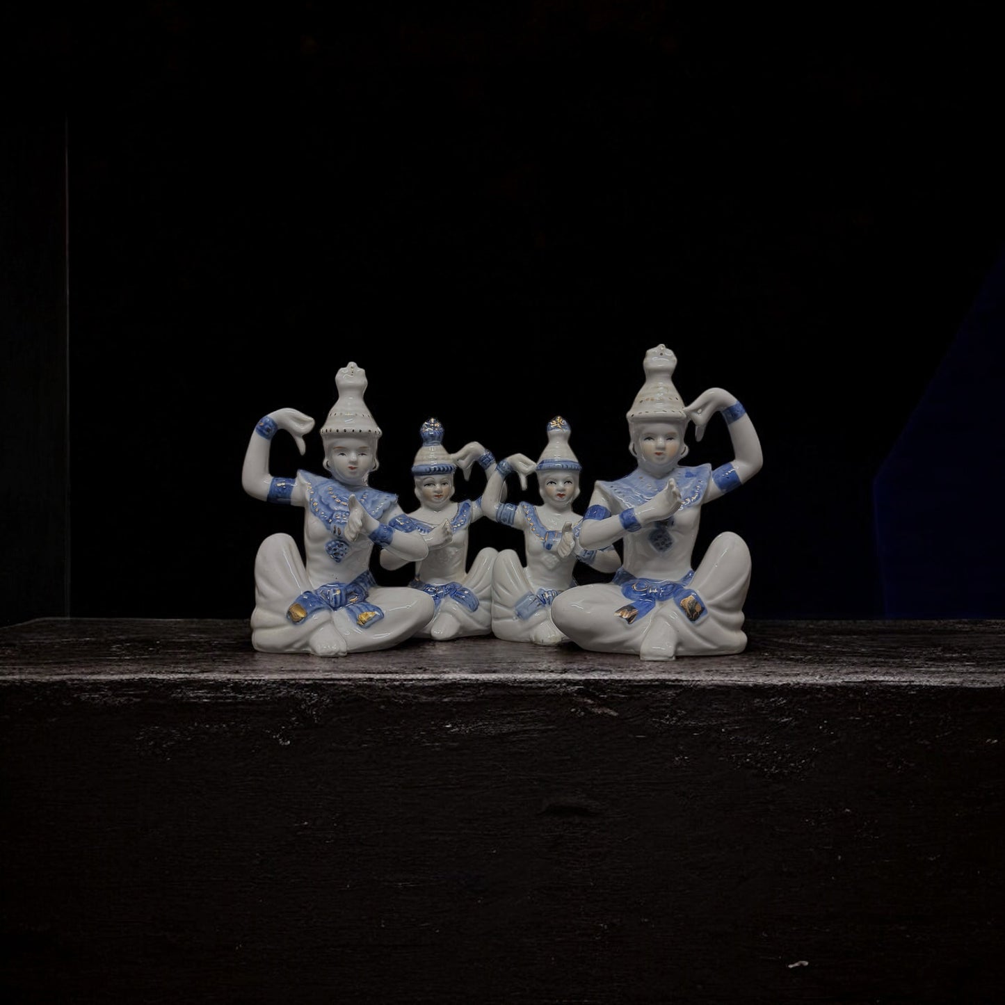 Vintage Porcelain Thai Temple Dancer Figurines