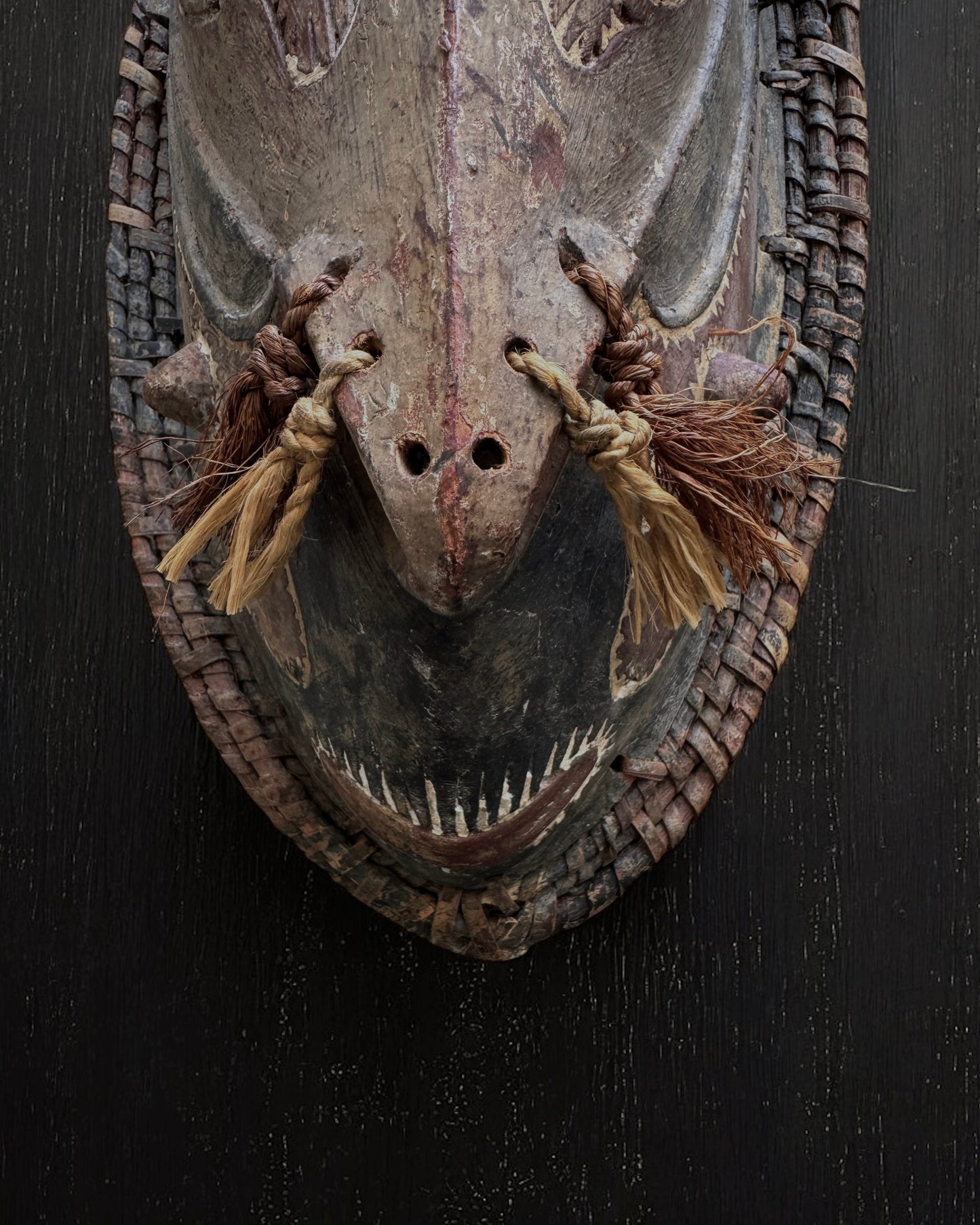 African Papua New Guinea Wooden Ceremonial Mask