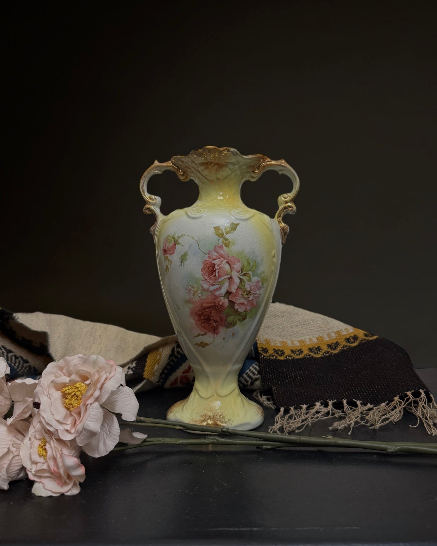 Late Victorian to Edwardian English Earthenware Trophy Vase (circa 1890–1910)
