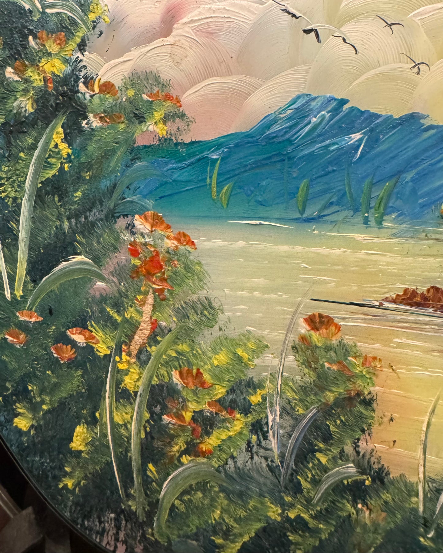 “Recuerdo de Tenerife” - Vintage Spanish Mirror Painting - Souvenir from Tenerife Island