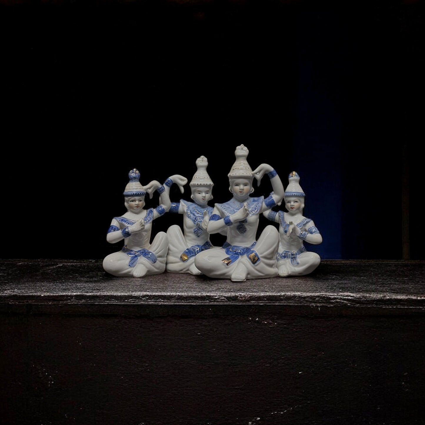 Vintage Porcelain Thai Temple Dancer Figurines