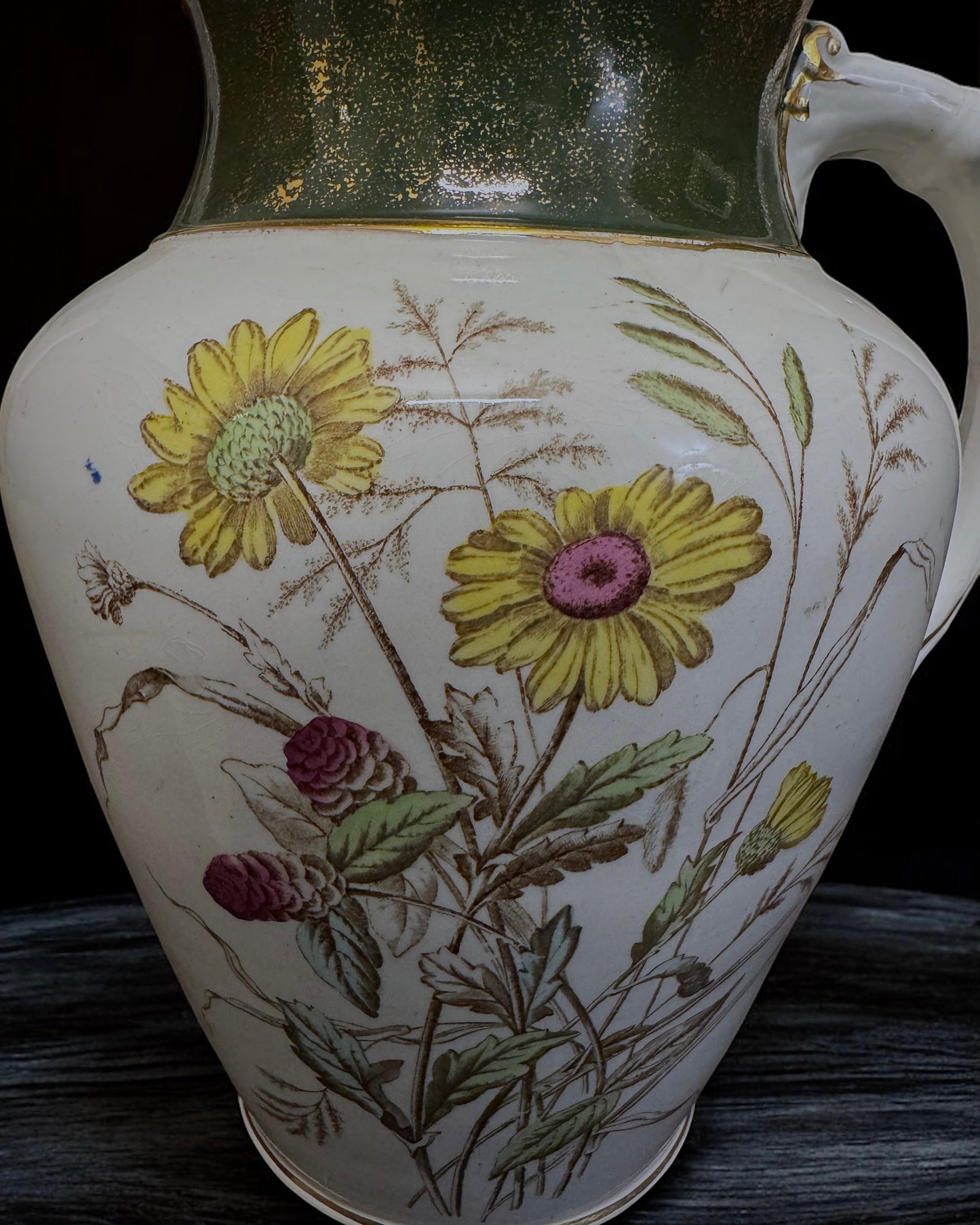 19th Century Victorian Staffordshire Jug - Edwards & Sons, Vernal Pattern