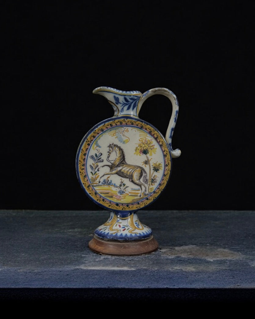 Signed Spanish Triana Majolica Pottery Ewer, Mid-Late 19th Century, c.1860-1880