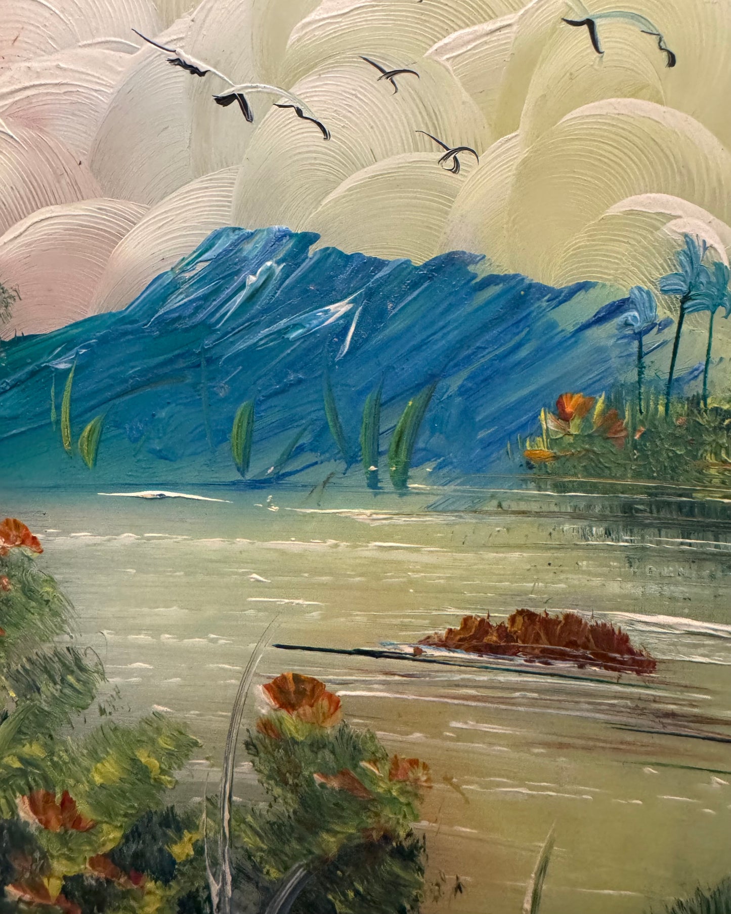 “Recuerdo de Tenerife” - Vintage Spanish Mirror Painting - Souvenir from Tenerife Island