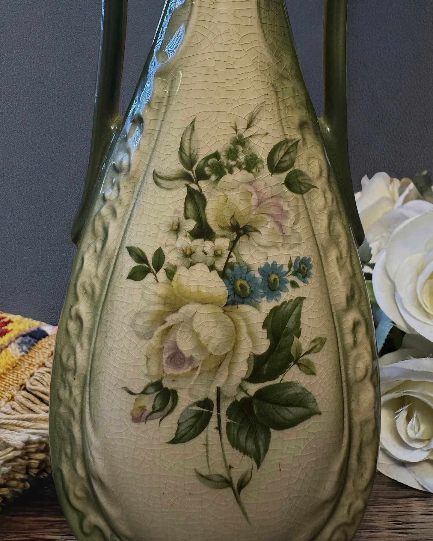 Rockingham-Revival English Earthenware Vase, Early-Mid century (c. 1930-1950)