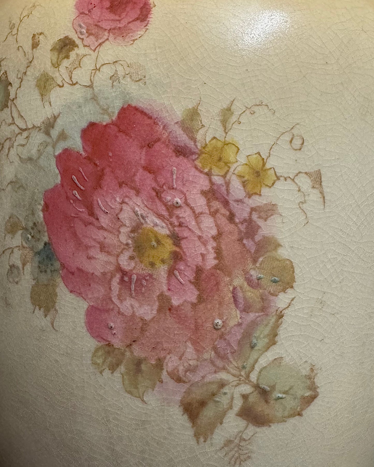 19th Century Victorian Hand-Painted Earthenware English Vase, c.1870-1890