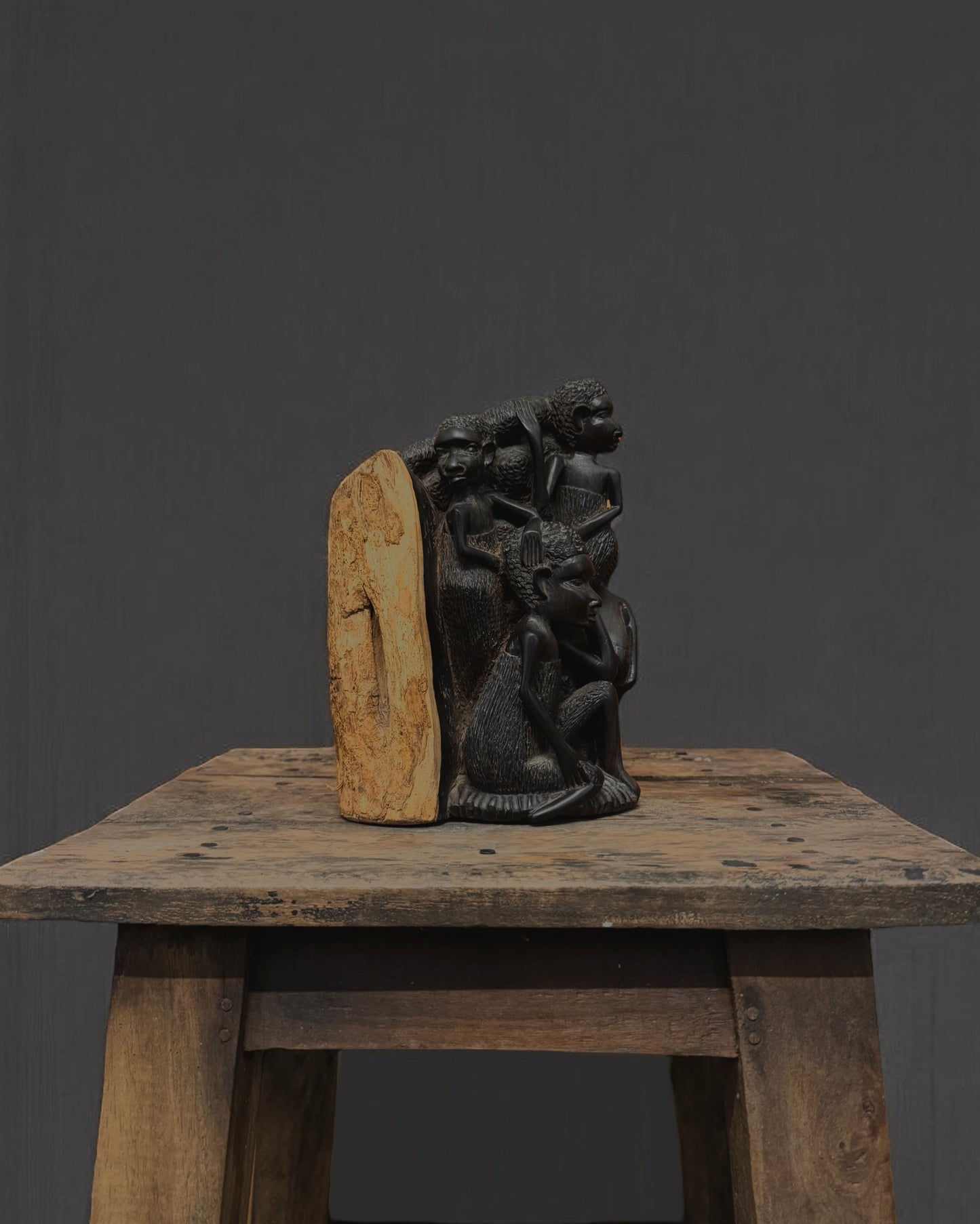 African Ebony “Tree of Life” Hand-Carved Sculpture