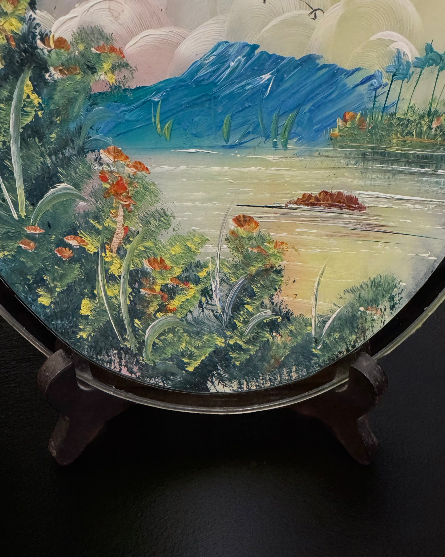 “Recuerdo de Tenerife” - Vintage Spanish Mirror Painting - Souvenir from Tenerife Island