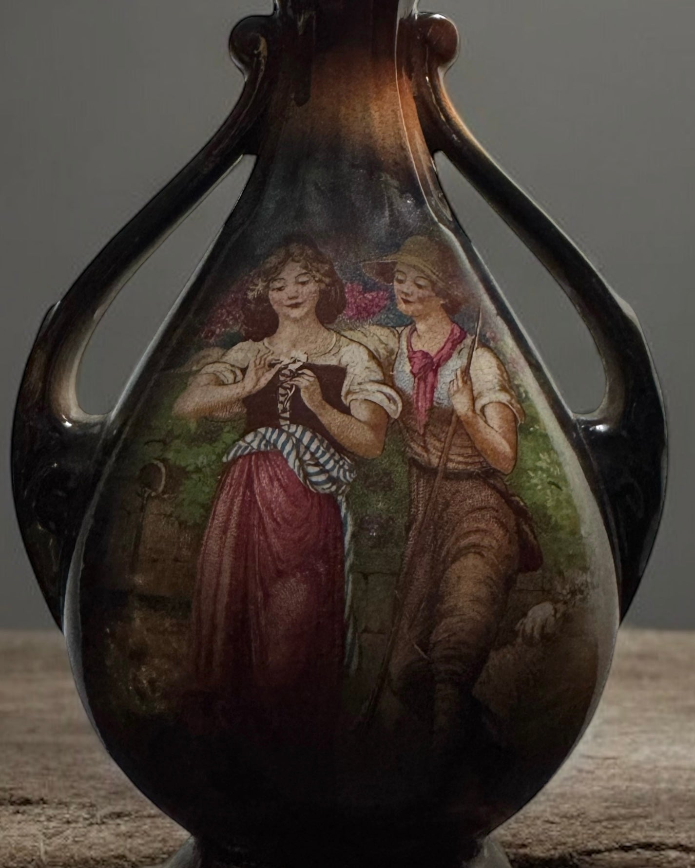 Antique Victorian Art Nouveau Austrian Vase with sealed top (circa 1890-1910)