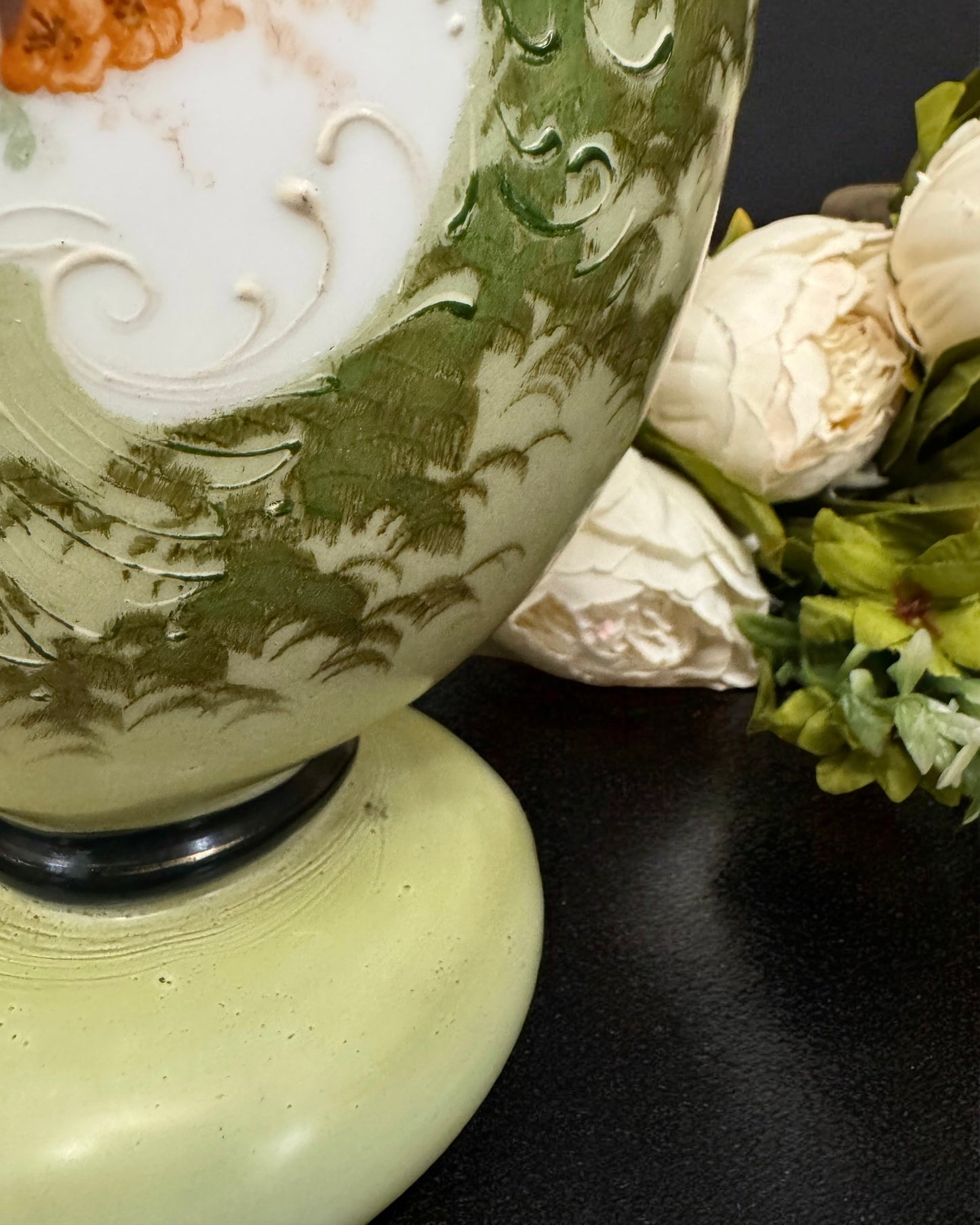 19th Century Victorian Bristol Glass Vase - Handpainted & Transfer Print, England, c.1870-80