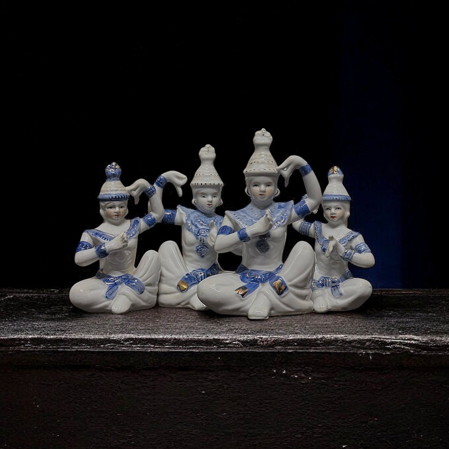Vintage Porcelain Thai Temple Dancer Figurines