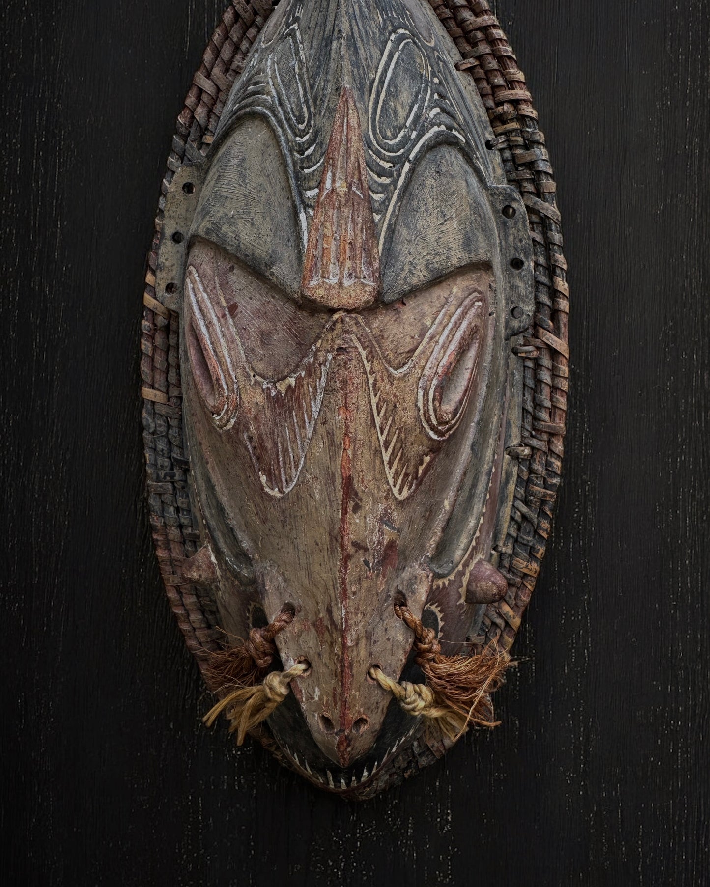 African Papua New Guinea Wooden Ceremonial Mask