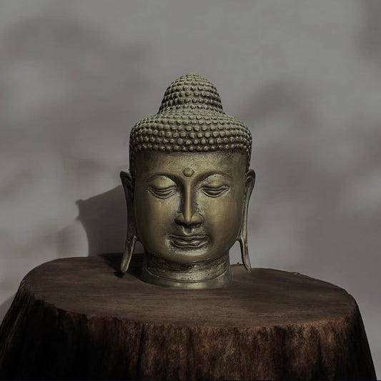 Antique Tibetan Bronze Buddha Head