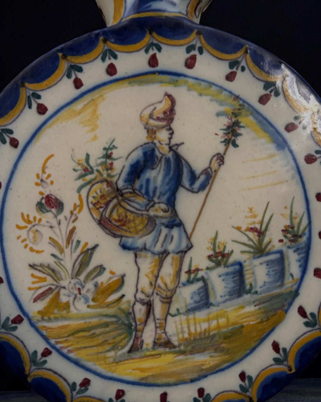 Signed Spanish Triana Majolica Pottery Ewer, Mid-Late 19th Century, c.1860-1880