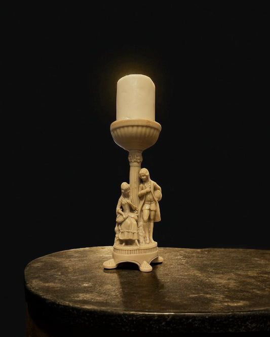 Mid-Century European Figural Resin Candle Holder