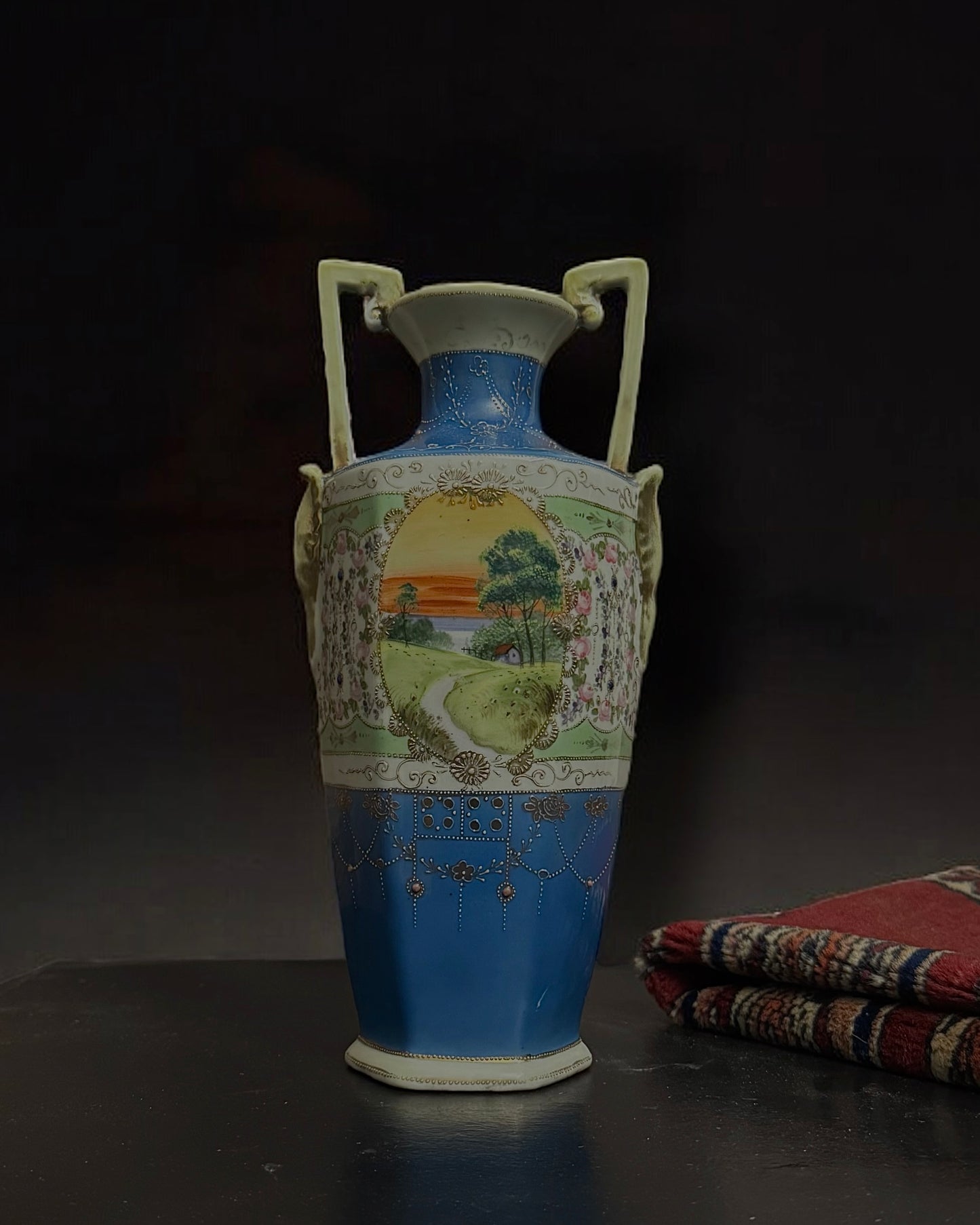 Antique Japanese Hand-Painted Nippon Vase (c. 1891–1921)