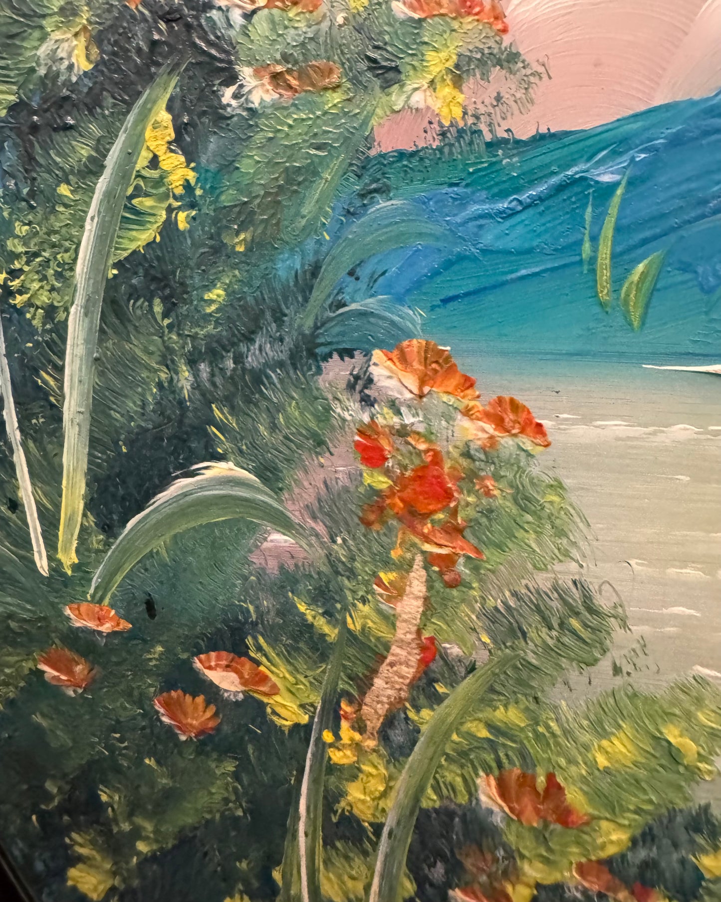 “Recuerdo de Tenerife” - Vintage Spanish Mirror Painting - Souvenir from Tenerife Island