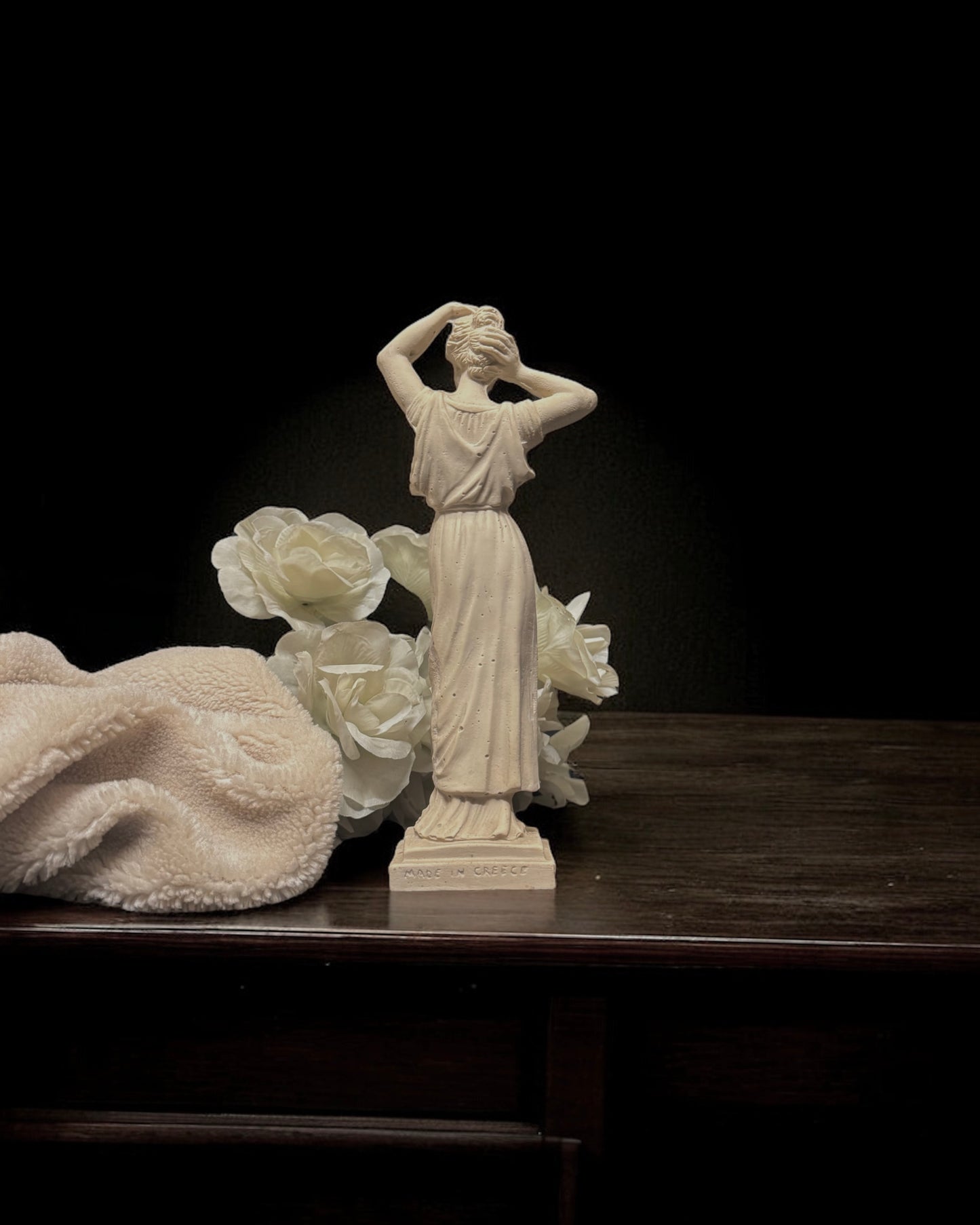 Venus Victrix - Vintage Greek Composite Alabaster Figurine (Marked “TANARPA”)