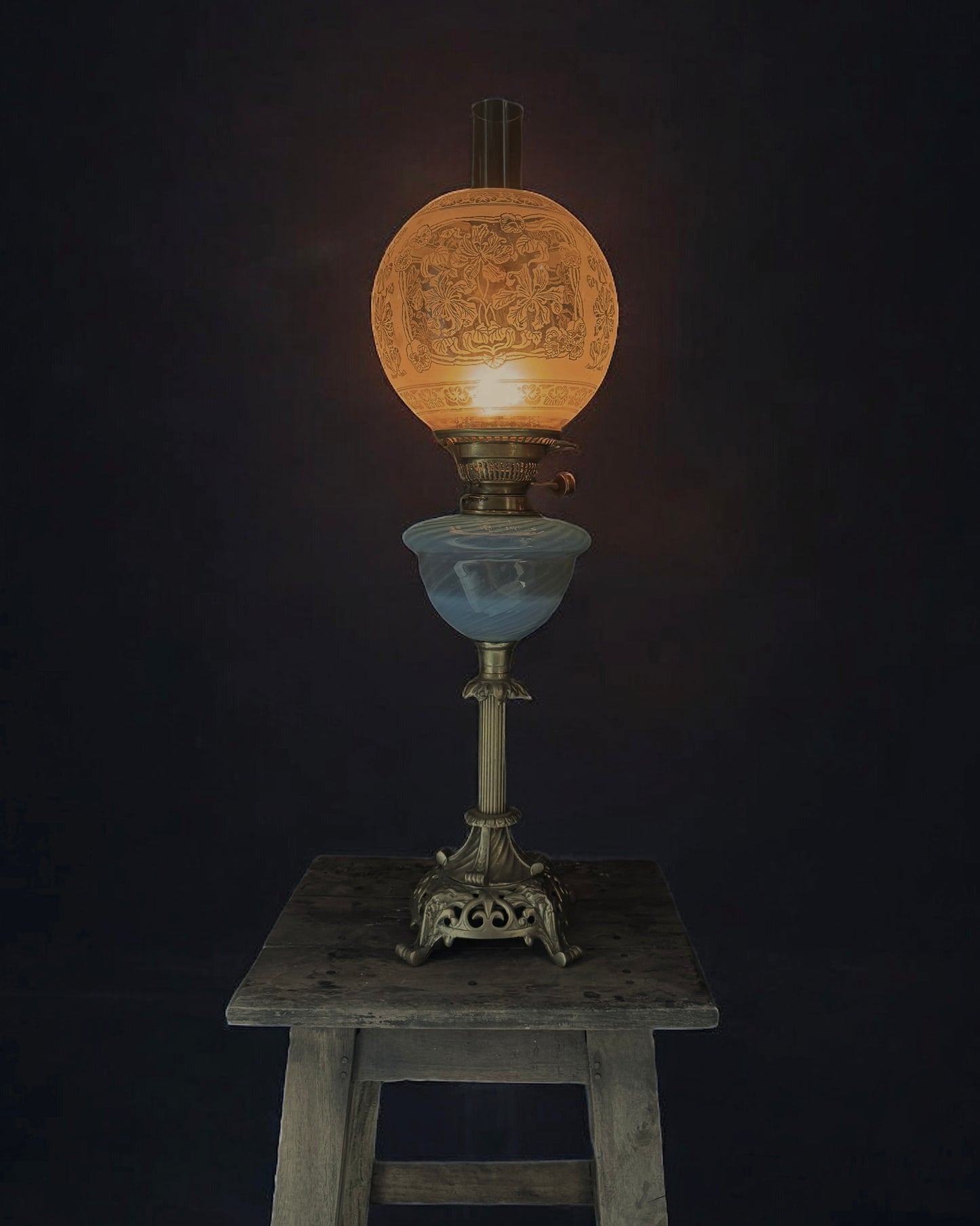 Antique Hinks & Sons Patent British Oil Lamp (circa 1870-1885)