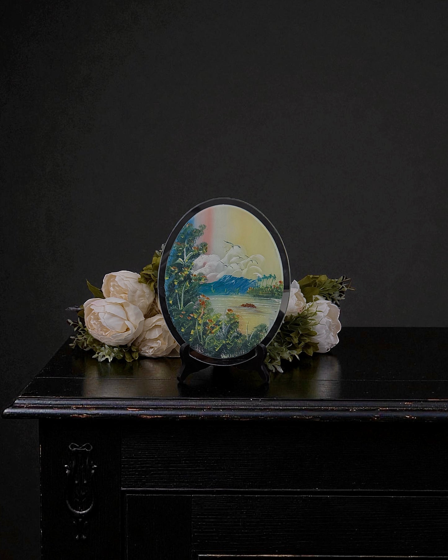 “Recuerdo de Tenerife” - Vintage Spanish Mirror Painting - Souvenir from Tenerife Island