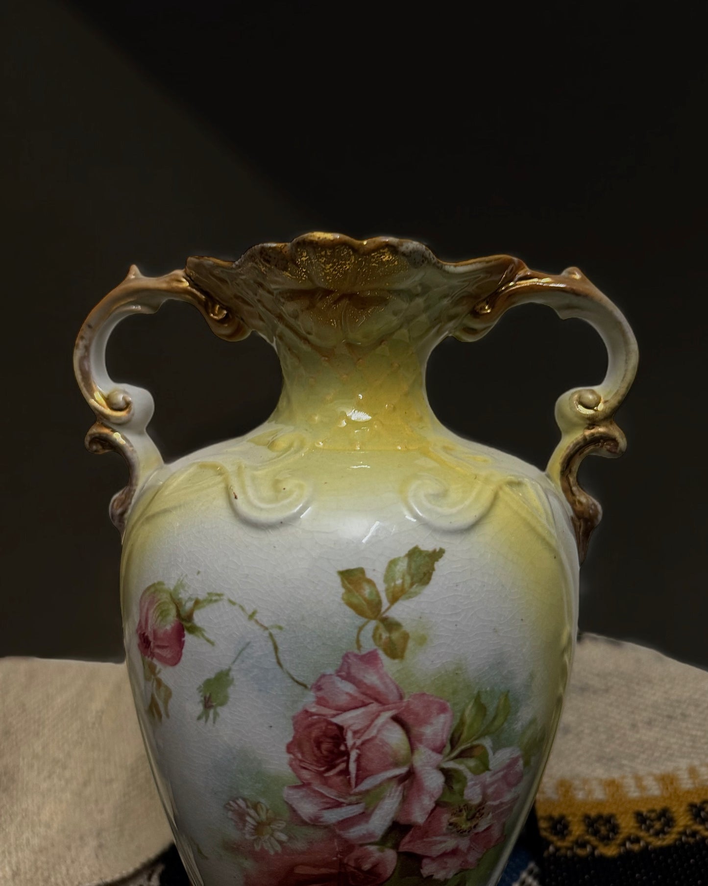 Late Victorian to Edwardian English Earthenware Trophy Vase (circa 1890–1910)