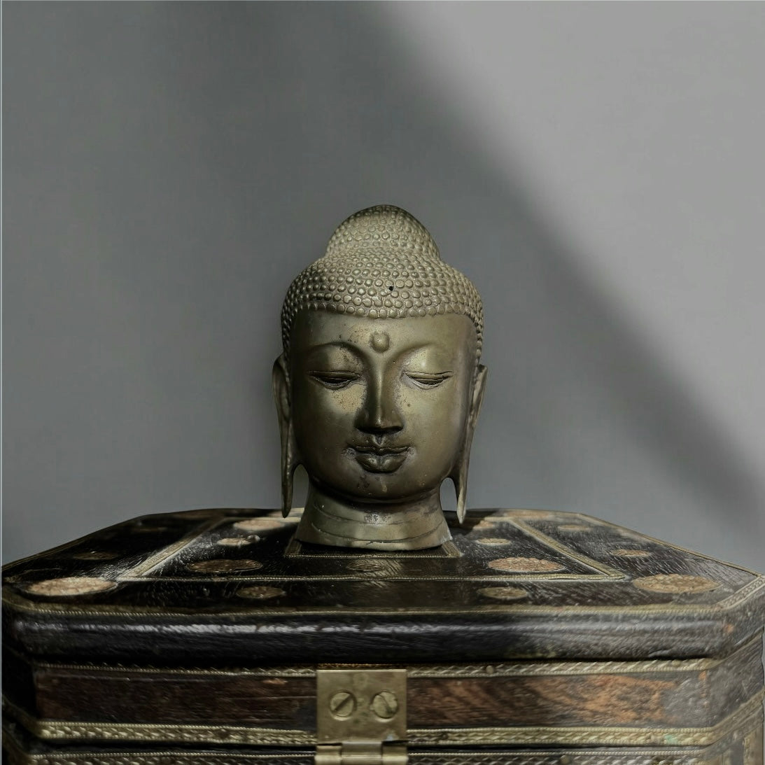 Antique Tibetan Bronze Buddha Head