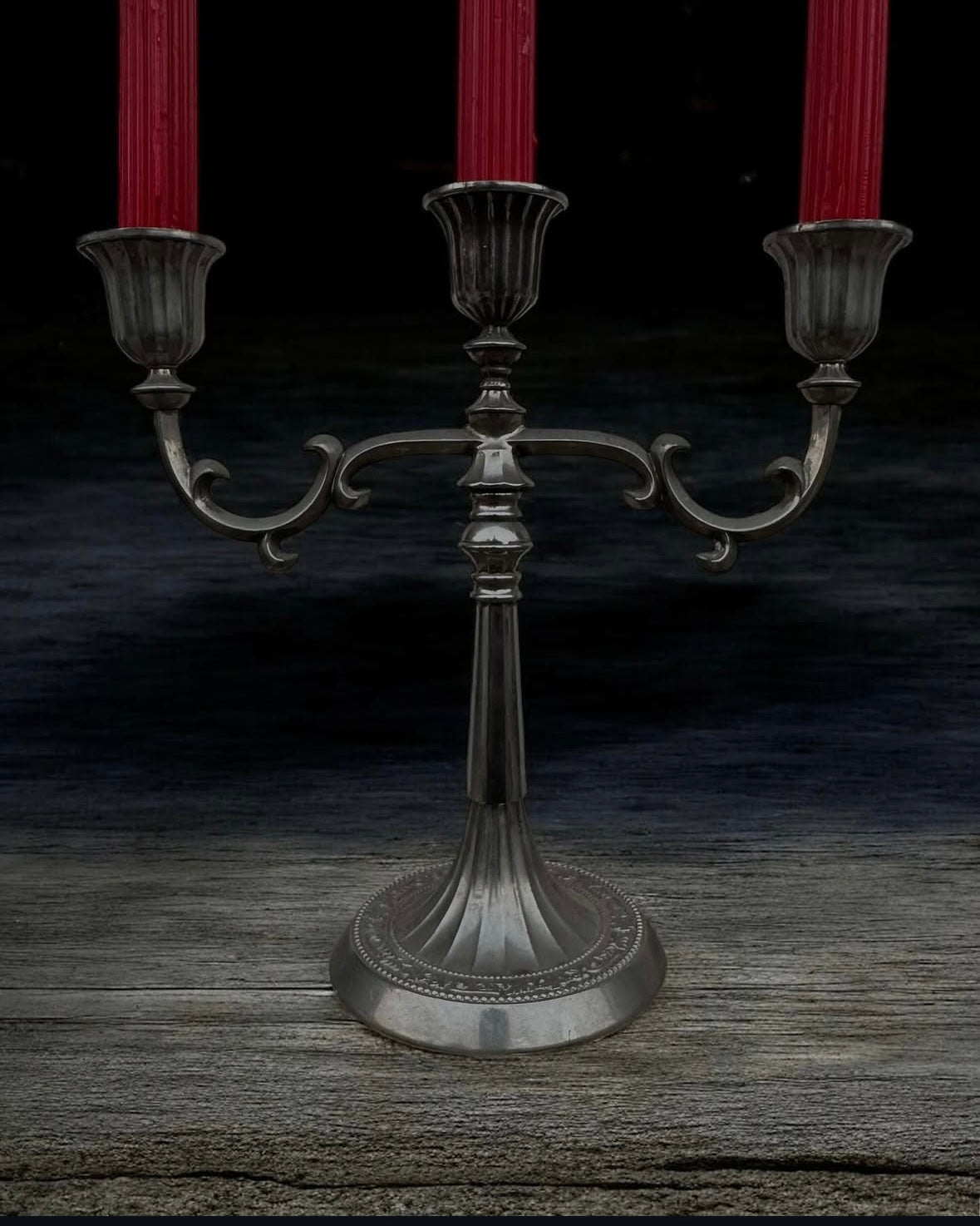 Vintage Silver Plated Metallic Candelabra