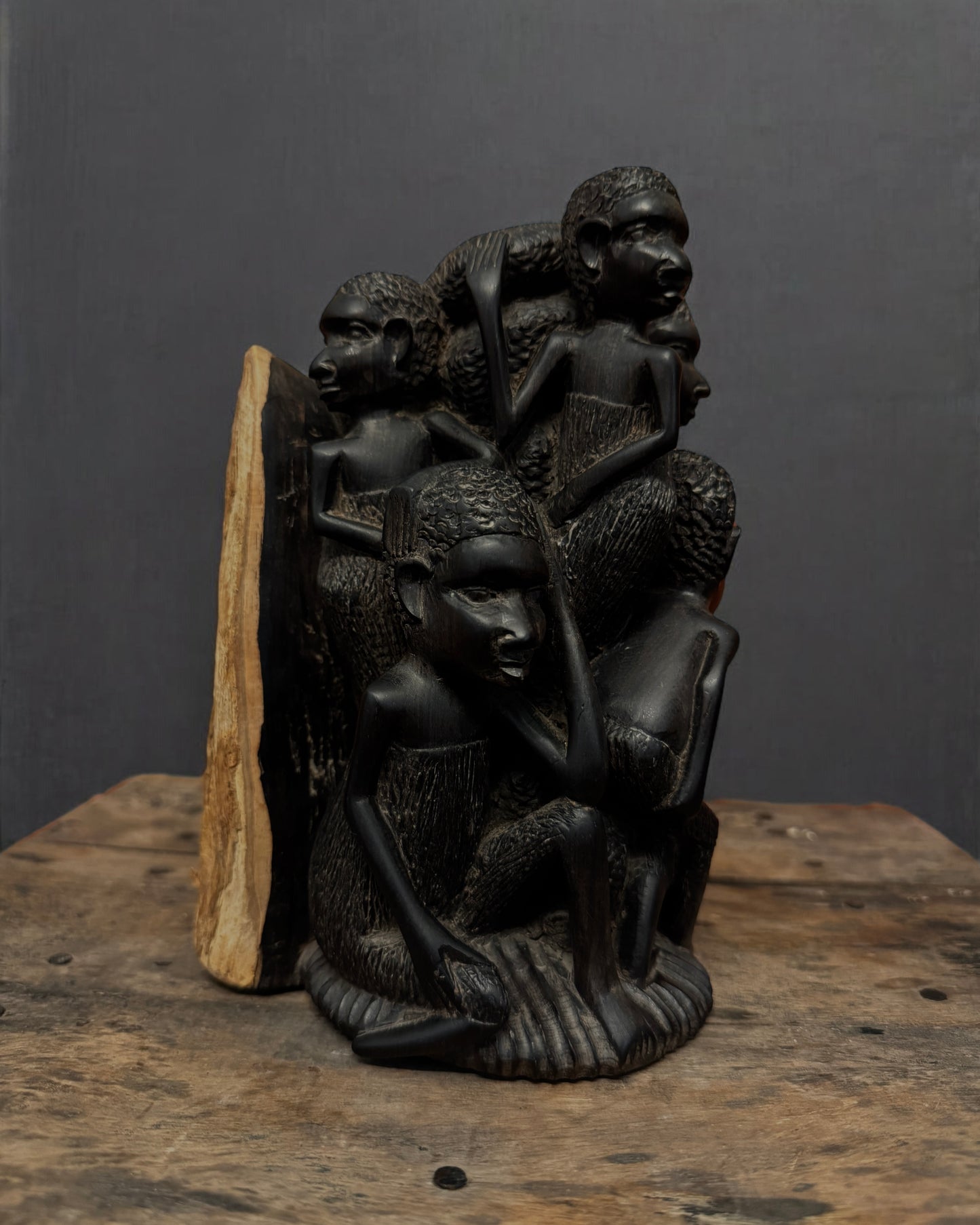 African Ebony “Tree of Life” Hand-Carved Sculpture