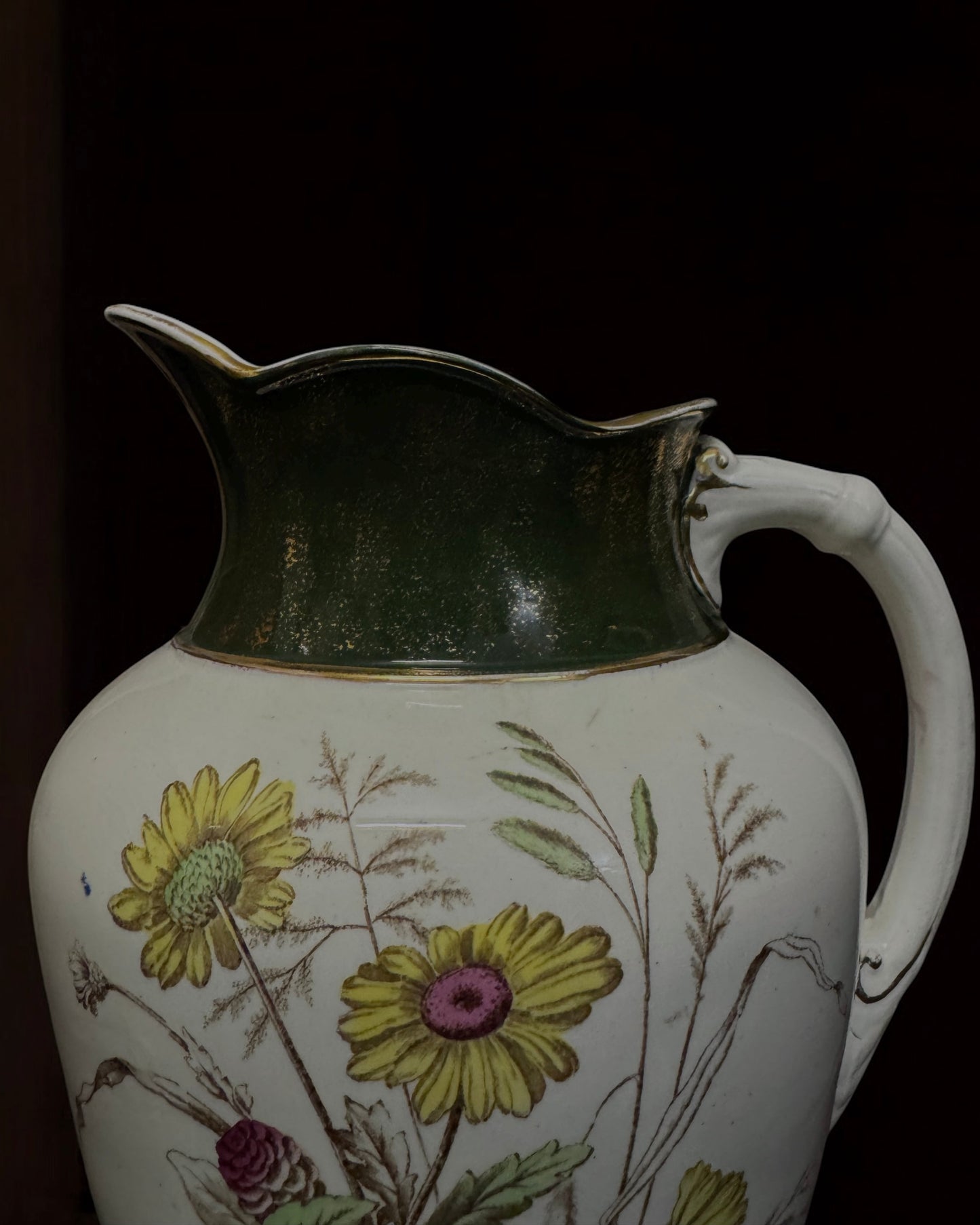 19th Century Victorian Staffordshire Jug - Edwards & Sons, Vernal Pattern