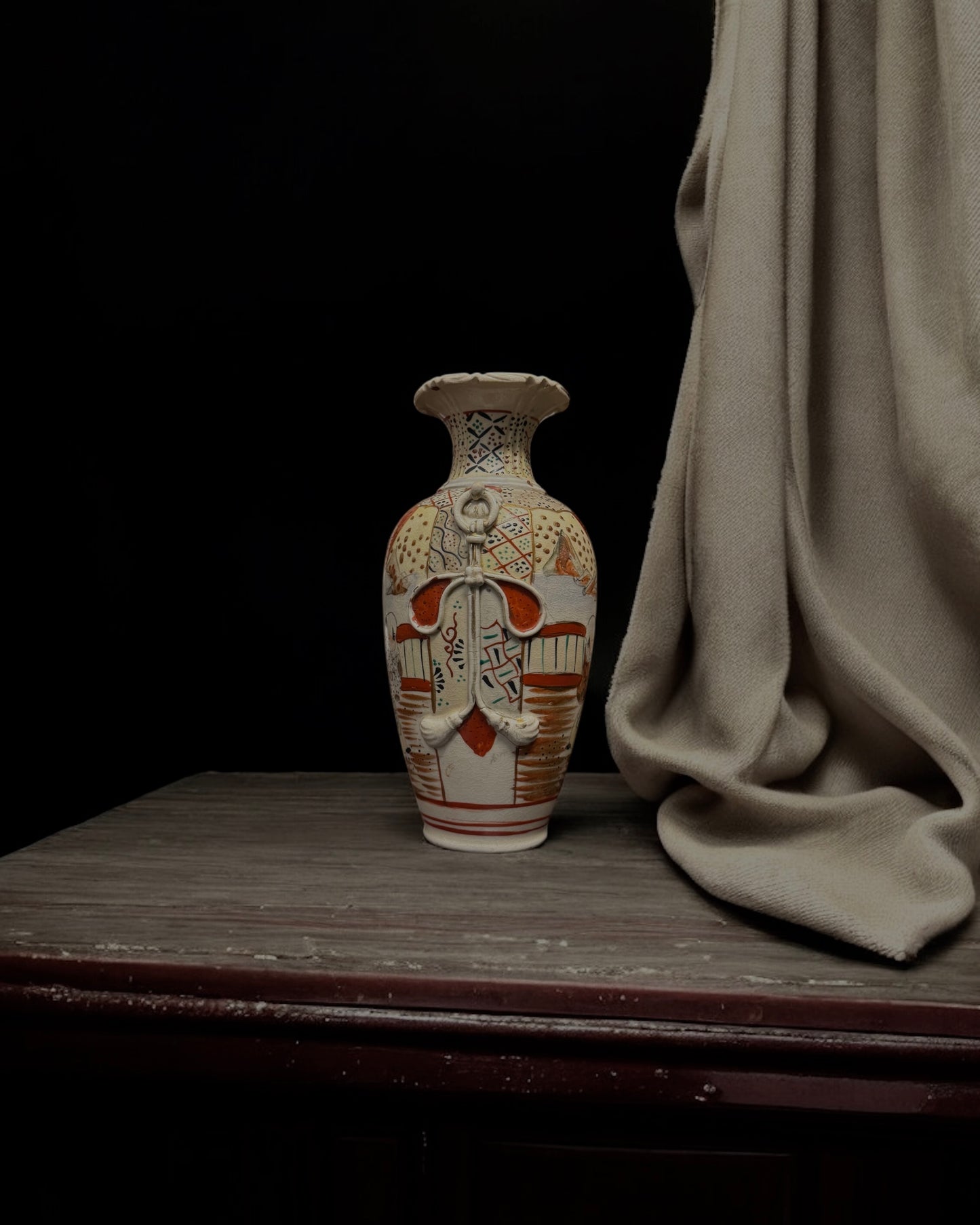 Signed Japanese Satsuma Vase - Meiji Period Late 19th Century (circa 1870-1890), Handmade/Hand-Painted