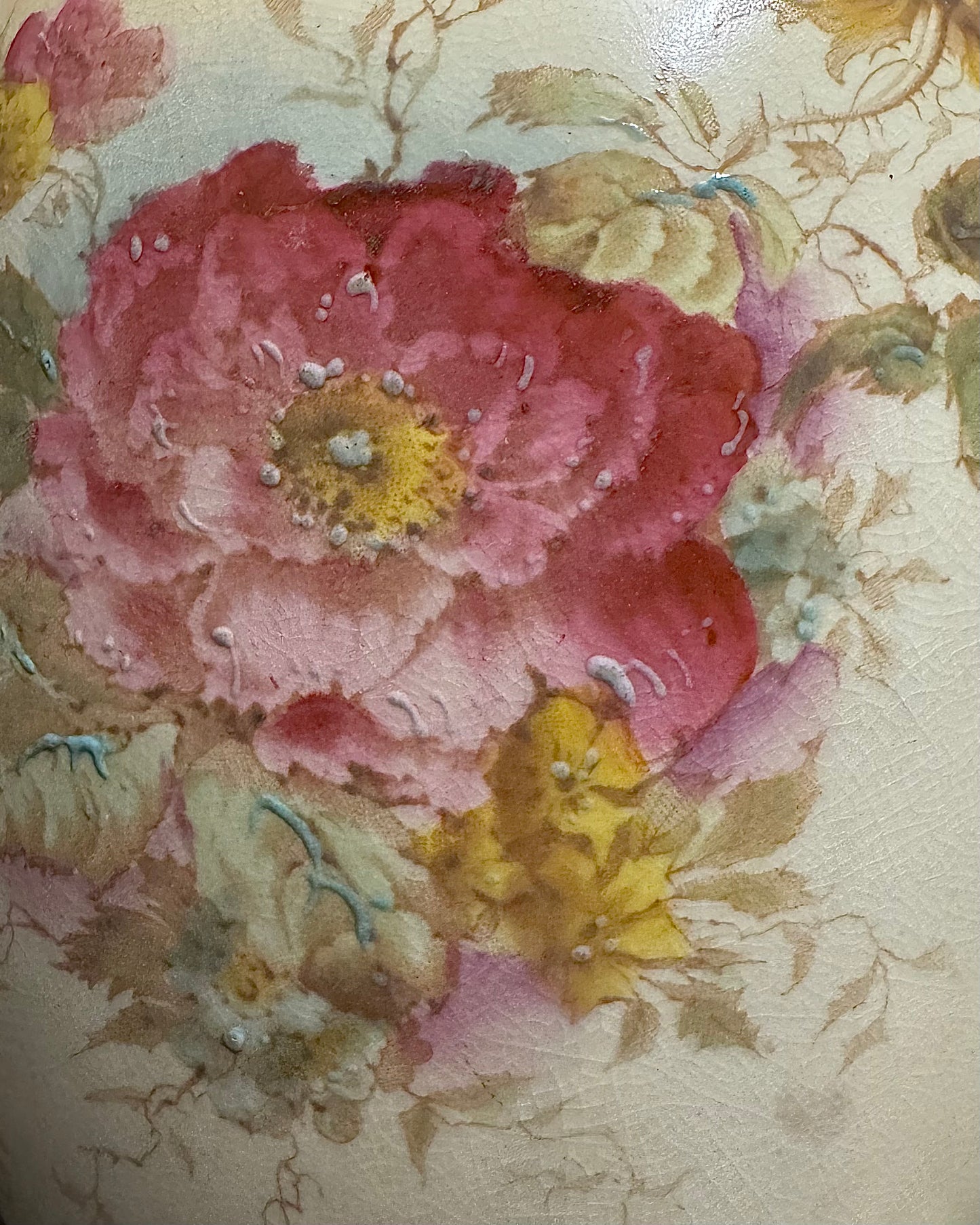 19th Century Victorian Hand-Painted Earthenware English Vase, c.1870-1890
