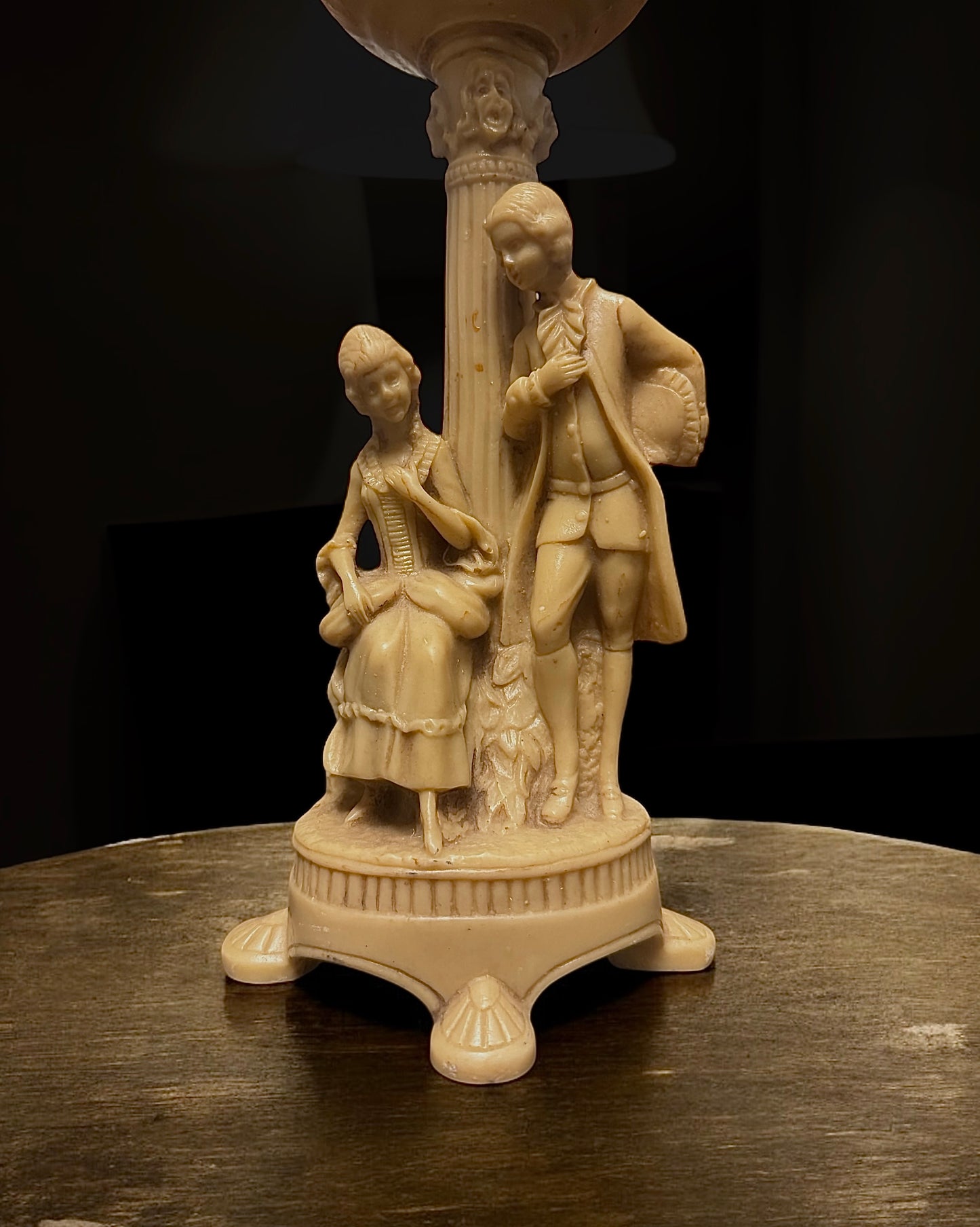 Mid-Century European Figural Resin Candle Holder