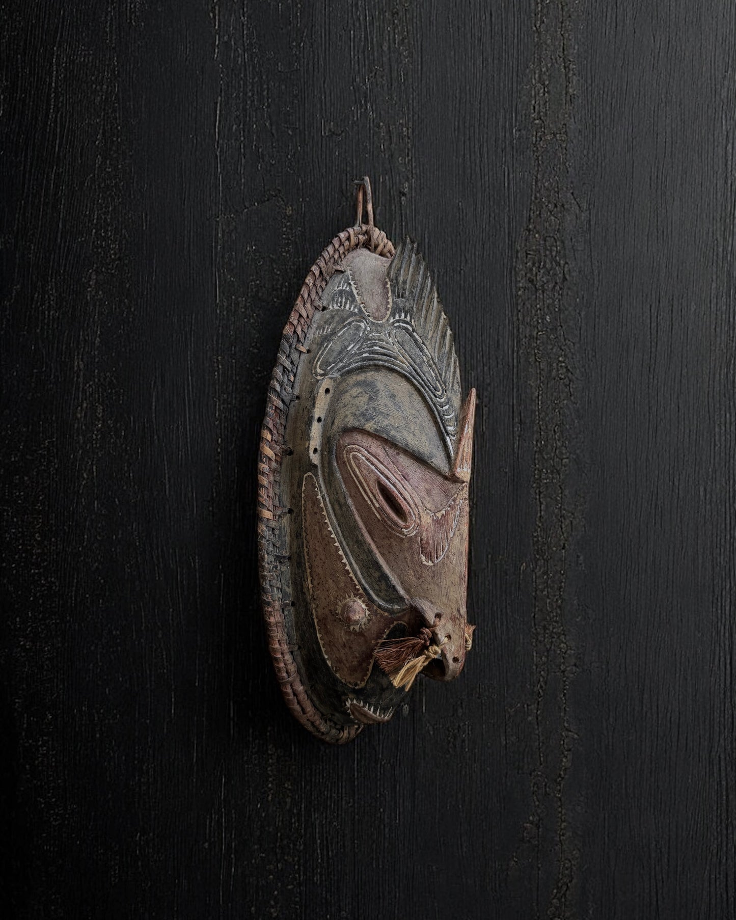 African Papua New Guinea Wooden Ceremonial Mask