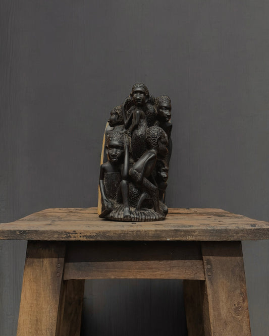 African Ebony “Tree of Life” Hand-Carved Sculpture