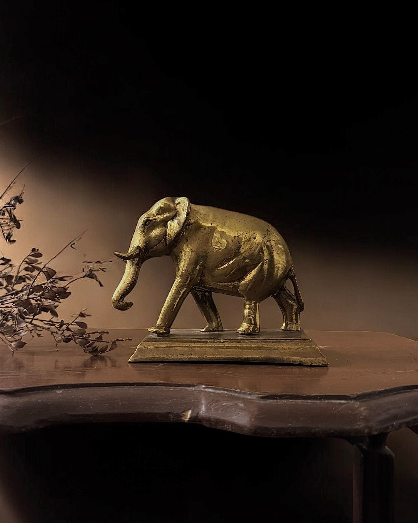 Vintage Indian Brass Elephant Figure