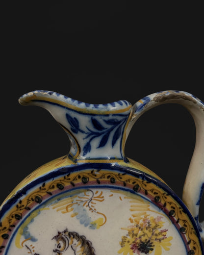 Signed Spanish Triana Majolica Pottery Ewer, Mid-Late 19th Century, c.1860-1880