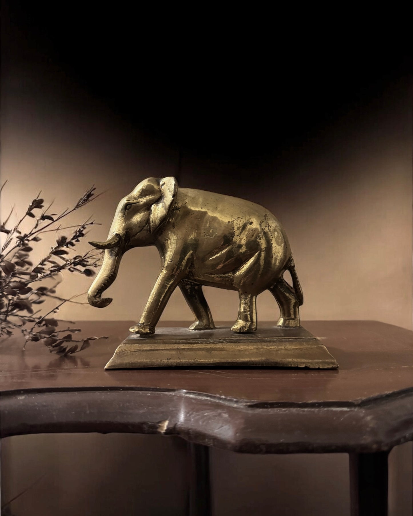 Vintage Indian Brass Elephant Figure