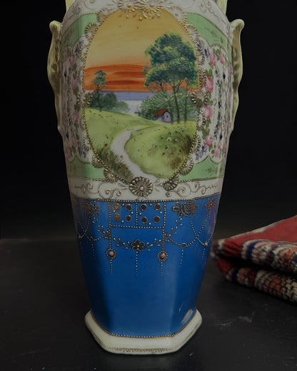 Antique Japanese Hand-Painted Nippon Vase (c. 1891–1921)