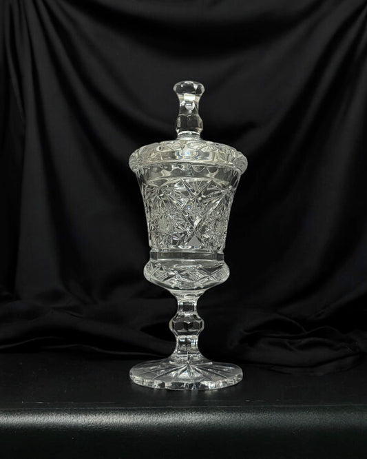 French Crystal Vase - Handmade/Hand-cut, Mid-20th century