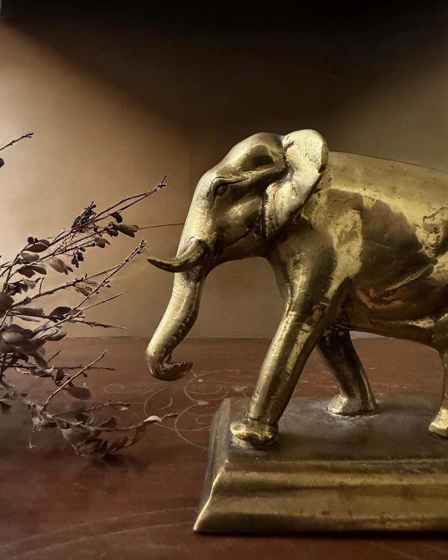 Vintage Indian Brass Elephant Figure