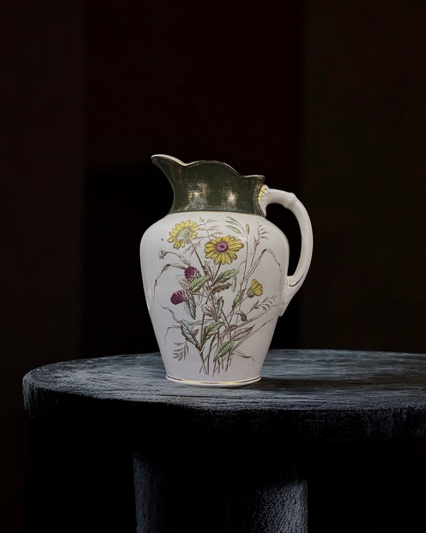 19th Century Victorian Staffordshire Jug - Edwards & Sons, Vernal Pattern