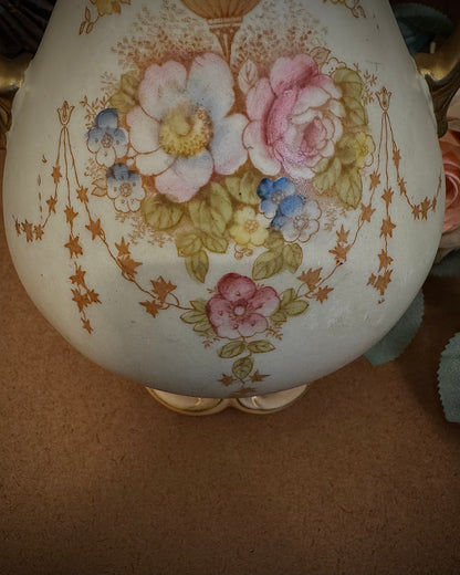 English Crown Devon “Spring” Pattern Hand-Painted Vase, Fielding & Co., Stoke-on-Trent, circa 1910s