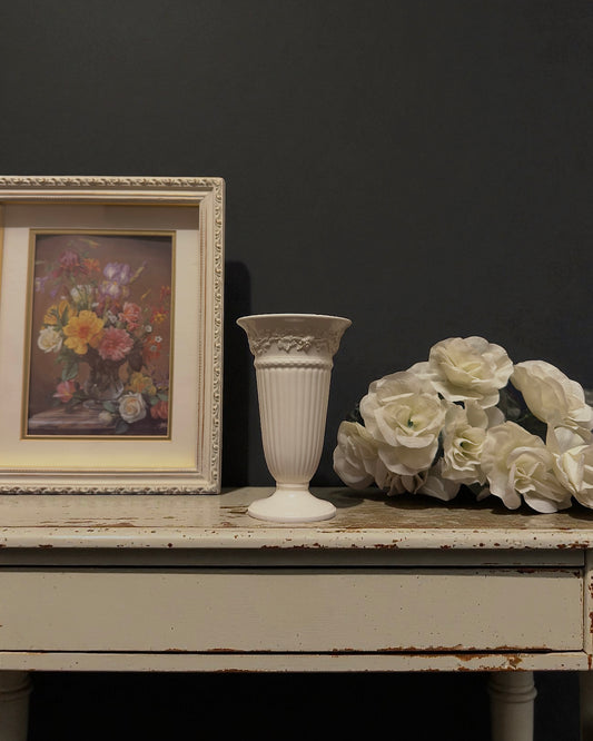 Wedgwood Embossed Queen’s Ware Vase, Etruria and Barlaston, England, c.1949