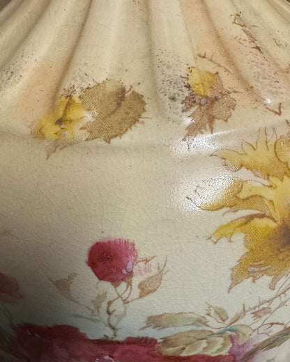 19th Century Victorian Hand-Painted Earthenware English Vase, c.1870-1890