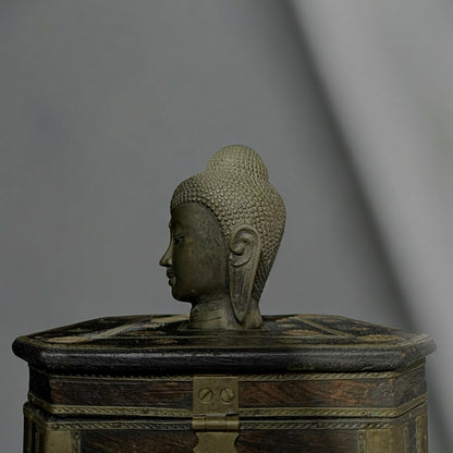 Antique Tibetan Bronze Buddha Head